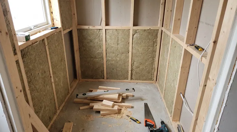 Cara membuat sauna sendiri: rangka kayu dan insulasi rockwool tahap awal