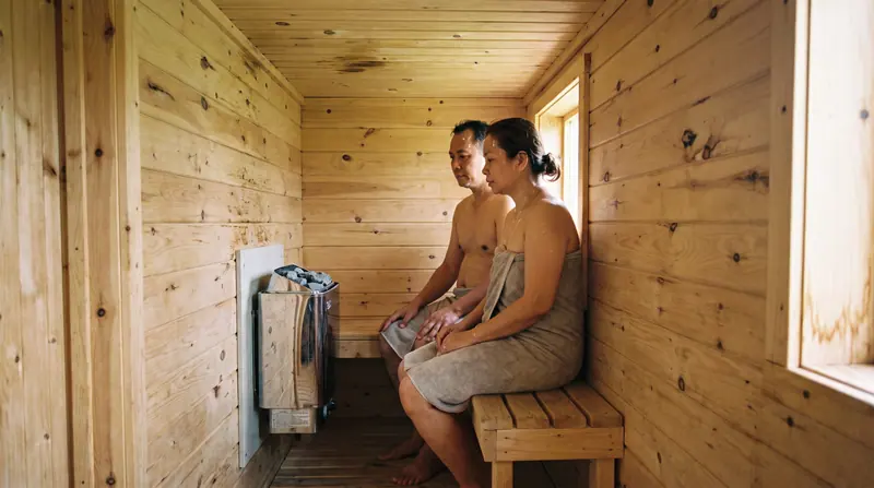 Sauna 2 orang: berdempetan hangat di kabin 1,5 meter