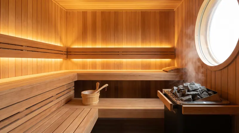 Renovasi & perbaikan sauna — Hasil: cedar baru, heater baru, garansi baru