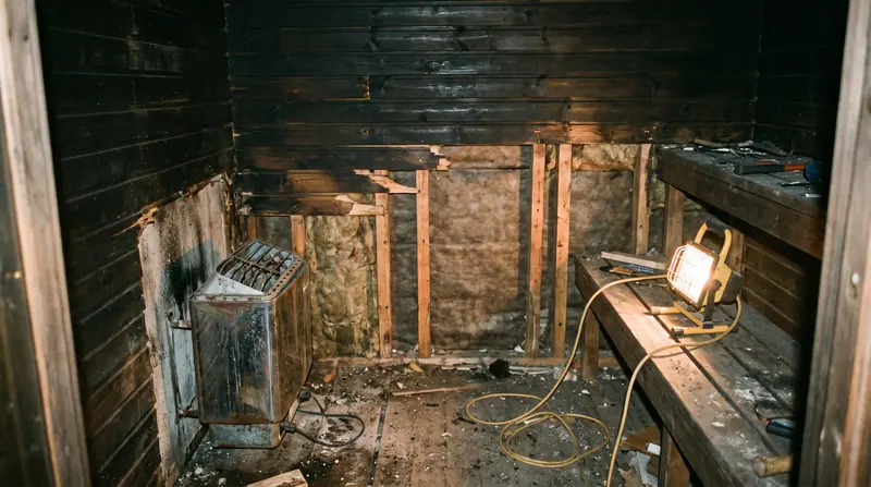 Interior sauna yang tampak baru setelah renovasi di Medan