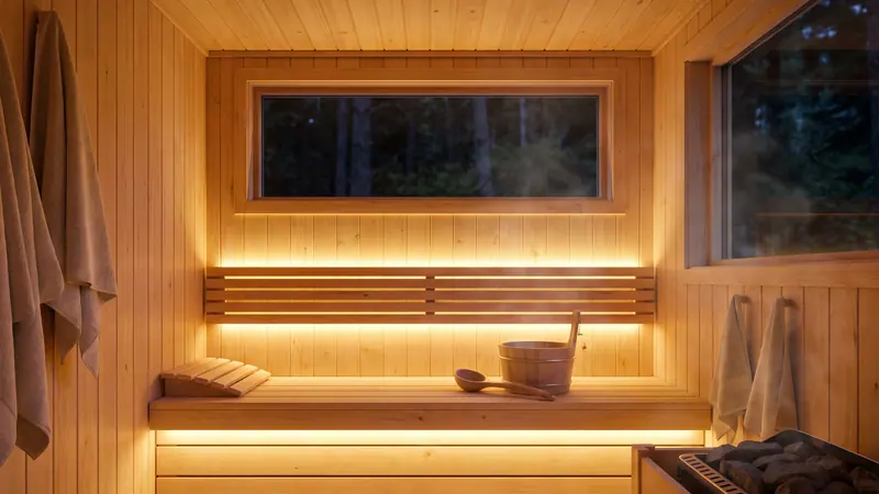 Sauna 2 orang — Built-in kamar mandi — format paling kompak