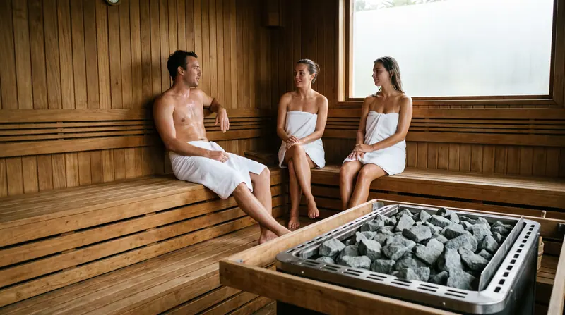 Sauna komersial — Tamu spa menikmati sesi sore