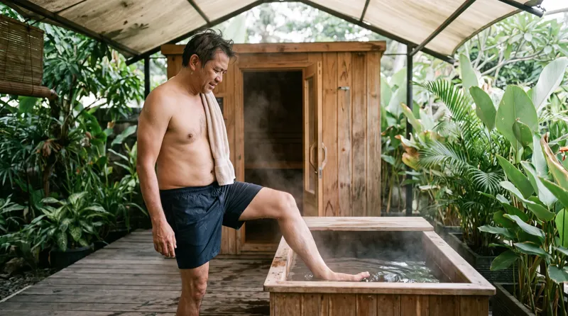 Ice bath & cold plunge di Medan — pemilik menikmati sesi pertama