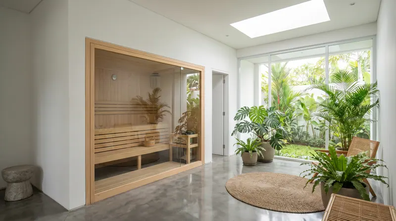 Jasa pembuatan sauna di Medan Polonia — sauna modern rumah baru